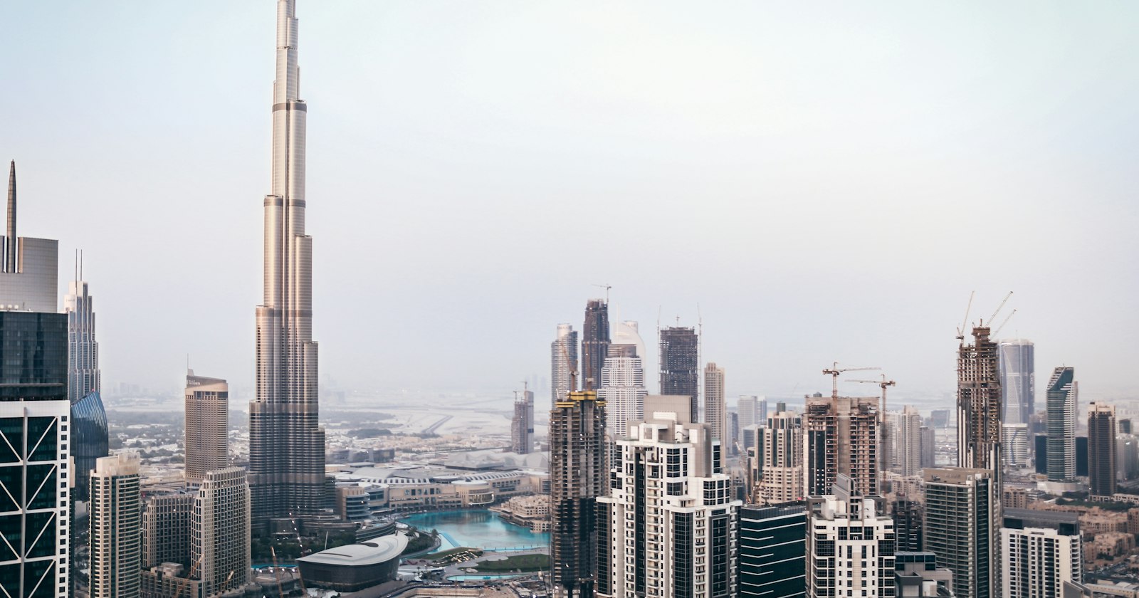 The Burj Khalifa above the Dubai skyline